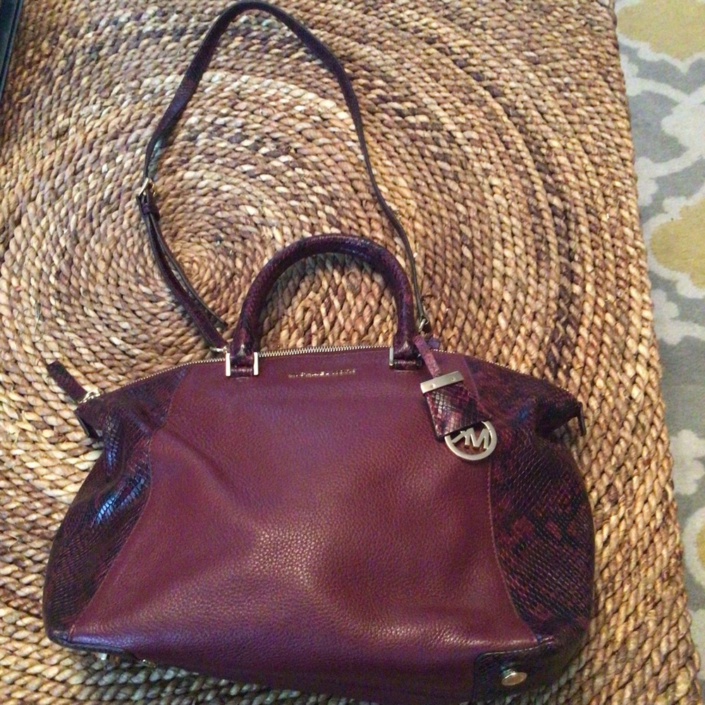 Michael Kors Plum Leather Satchel